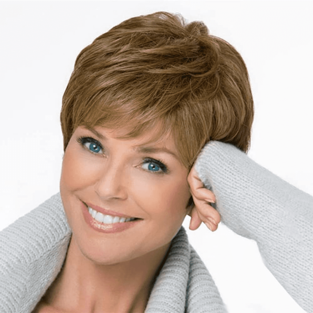 Phocas 8" Short Brown Wigs for Women Synthetic Light Brown Pixie Wigs