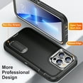 thumbnail image 3 of for iPhone 14 Pro Case Kickstand Durable 3-Layer Military Grade Protective Cover Hybrid Silicone Heavy Duty Rugged Shockproof Screen Lip Raised Protection for iPhone 14 Pro Case,
Black, 3 of 8