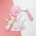 thumbnail image 1 of Conjunto de animales para mascotas Yinane chaleco disfraz Ropa floral verano boda d Pink_L Arnés para vestido de conejo, 1 of 7
