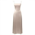 thumbnail image 3 of Women's Spaghetti Straps Dresses with Split Formal Party Dress (Khaki XXL), 3 of 4