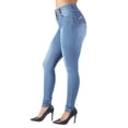 thumbnail image 5 of Fashion2Love Women's Juniors Colombian Design Butt Lift Push Up Mid Waist Skinny Jeans, 5 of 10