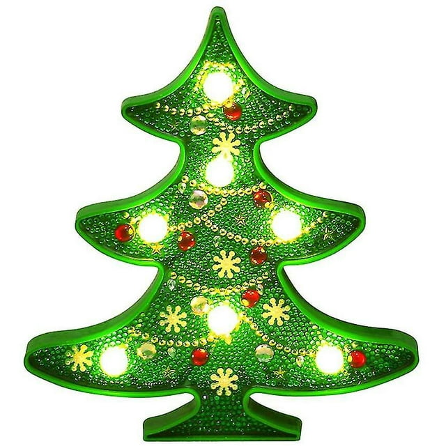 Luz LED de Pintura de Diamante JanHm 5D Taladro Completo Muñeco de Nieve DIY