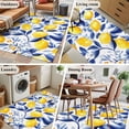 thumbnail image 5 of Summer Lemon Runner Rug 2.7x5 FT, Non Slip Entryway Carpet, Watercolor Yellow Blue Garden Floral Washable Soft Floor Carpet Entrance Mat Non-Shedding Throw Rug for Hallway Laundry Room Bedside, 5 of 9