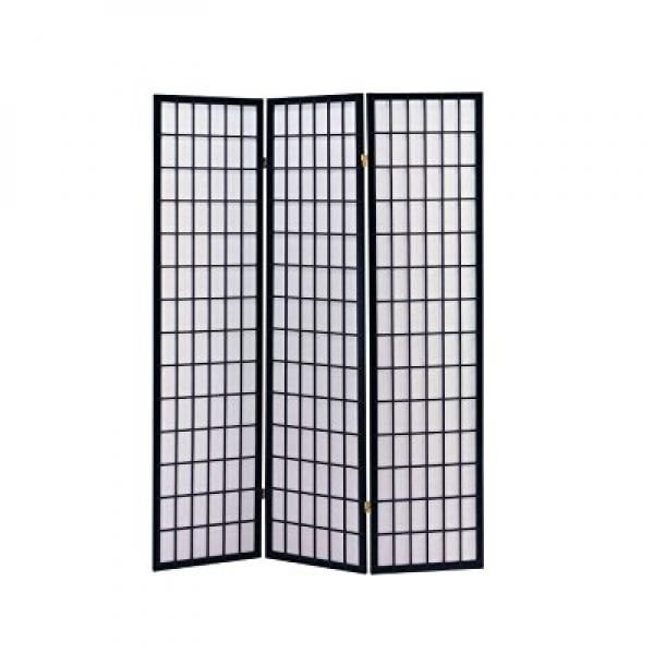 ACME 02284 71InchHigh Black Wood Folding Screen