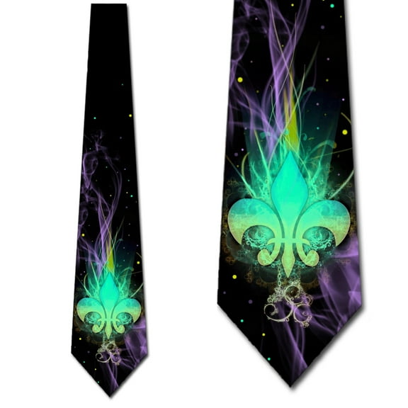 Mardi Gras Ties Mens Floral Necktie New Orleans Tie by Three Rooker