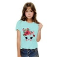 thumbnail image 2 of Piuwrlz T-Shirts Tops for Kids Girls Short Sweatshirt Sleeve Blue Size 9 Years, 2 of 4