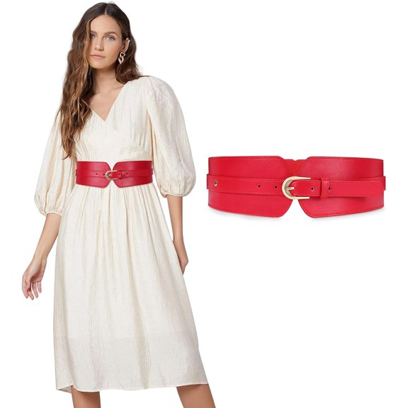 Womens Wide Elastic Waist Belt for Dress Ladies Stretch Cinch Belt for Women