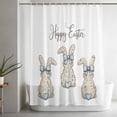 thumbnail image 5 of Happy Easter Rabbits Extra Long Shower Curtain Set, Waterproof Shower Curtains for Bathroom, Spring Bunny Flowers Love Watercolor Washable Fabric Bath Curtain for Bathtub with Hooks 72x96 Inches, 5 of 9
