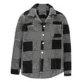 thumbnail image 4 of ibuvkizy Jackets for Men,Winter Coats for Men's Casual Personality Warm Checkered Pocket Button Lapel Fashion Long Sleeve Shirt Gray,XXL, 4 of 5