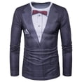 thumbnail image 1 of Camiseta con estampado 3D de esmoquin de traje realista para hombre camiseta de manga larga informal de moda sudadera ropa de calle transpirable, 1 of 6