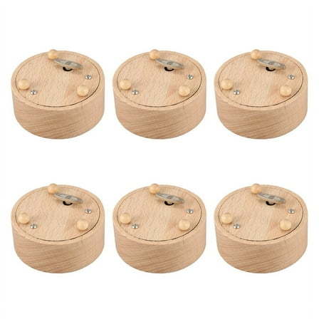 6X Round Blank Music Box Birthday Gift Figurine Resin Handicraft Miniatures No Specified Music