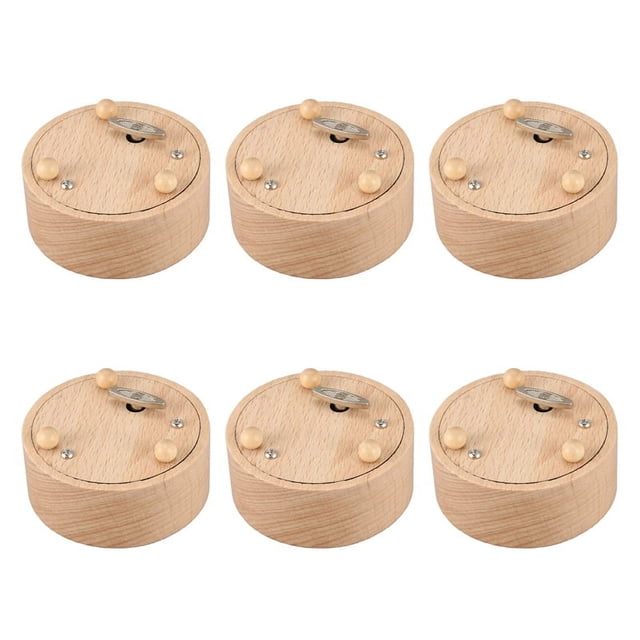6X Caja de Música Redonda en Regalo para Día de San Valentín Cumpleaños Figuras de Acción Figuras de Resina de en Miniatura no Hay Música Especificada