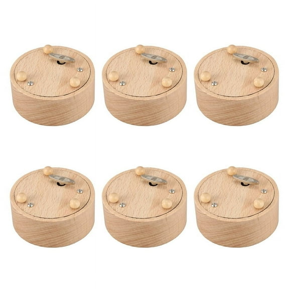 6X Round Blank Music Box Birthday Gift Figurine Resin Handicraft Miniatures No Specified Music