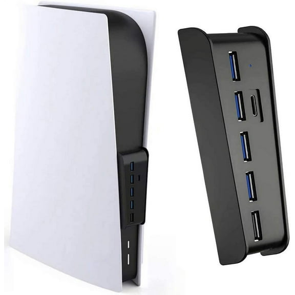 5 Port USB Hub for PS5, High-Speed Expansion Hub Charger Splitter Adapter with 4 USB   1 USB Charging Port   1 Type C Port, Compatible with Playstation 5 Dualsence Game Console