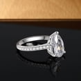 thumbnail image 6 of Eclet Jewels 14K White Gold Plated Birthday Rings - Prong Set 2 Ct Pear Cut Lab Created Diamond Rings - Solitaire With Accents Wedding Rings for Women's - Halo Solitaire with Accent Engagement Rings, 6 of 9