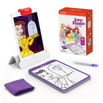 Osmo - Super Studio Disney Princess Starter Kit for iPad, Ages 5-11, Sketchbook, 100+ Cartoon Drawings, Disney Drawings, Drawing Games, Disney Toys, Kids Art, Erasable Drawing Board, Kid Learning Toys