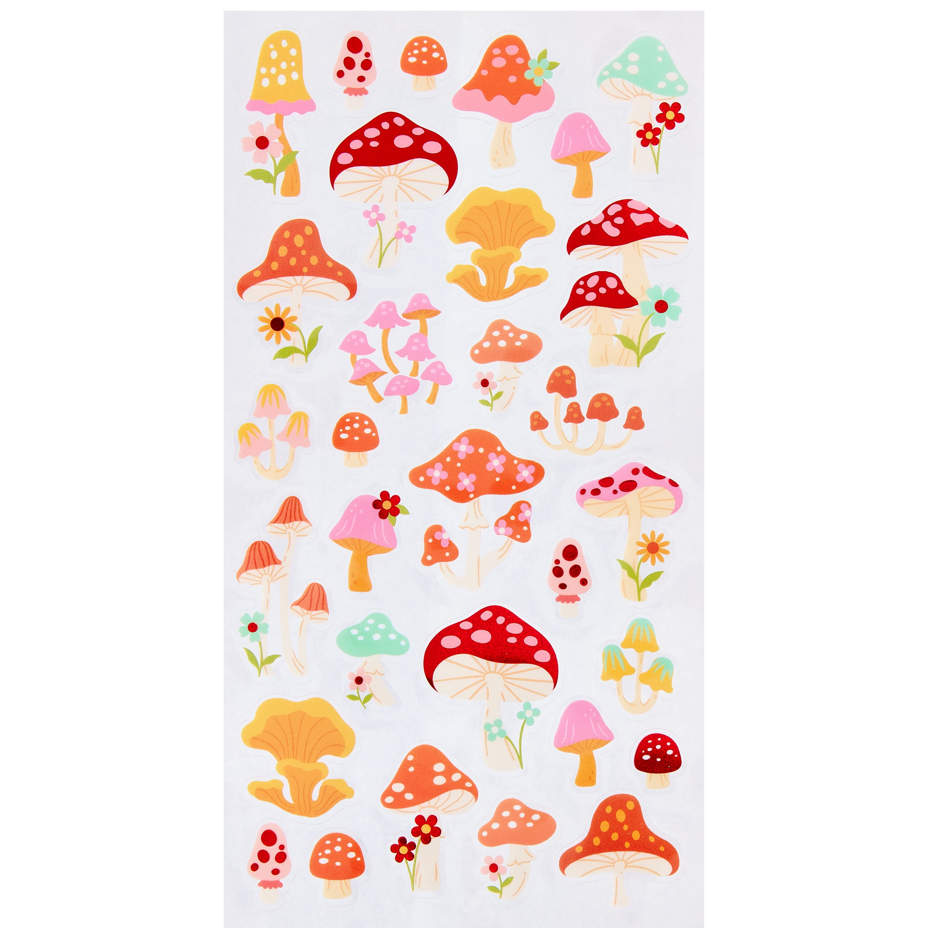 Hello Hobby Multicolor Mushrooms Designer Stickers, 31 Count