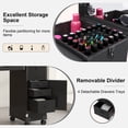 thumbnail image 6 of Portable Nail Art Table with LED Mirror, Bluetooth Speaker & Lockable Drawers, Folding Manicure Station with Telescopic Pole, Mobile Beauty Salon Table, Black, 6 of 11