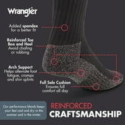 Wrangler Men's Cushion Crew Socks, Work Socks for Men, Black, 6 Pack