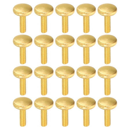 Uxcell M4x13mm Thumb Screws Knurled Head Shoulder Flat Tip Bolts Knobs Hand Grip Screws Fasteners Gold 20 Pack