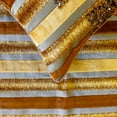 thumbnail image 4 of The HomeCentric King / Queen / Twin Gold & Brown Decorative CA King 86"x18" Bed Runner WITH One Pillow Cover, Striped, Beadwork & Handmade Bed Scarf on Velvet fabric - Streamlined, 4 of 5