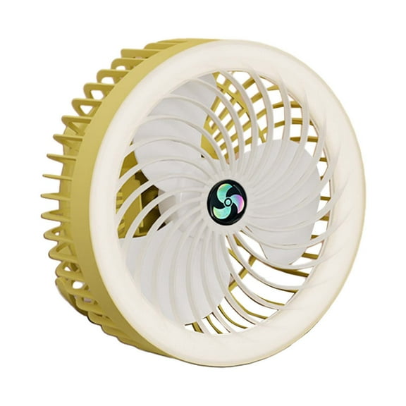 ChicYu Rechargeable Camping Fan LED Light 1200mAh Battery Tent Fan Hook 3 Speed Portable USB Desk Fans Camping Tent Home Versatile Cool Device Outdoor Use