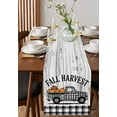 thumbnail image 2 of Table Runners 36 Inches Long Dress Scarves, Fall Pumpkins Farmhouse Kitchen/Dining Table Runner, Short Coffee Tablerunners, Thanksgiving Country Car Vintage Black Check 13x36 Inch, 2 of 7