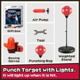 thumbnail image 5 of JoyStone Punching Bag with LED Lights, 42 Inch Kids Boxing Set with Stand & Boxing Gloves, Height Adjustable Boxing Bag Sport Toy for Boys and Girls Aged 3-10 Years Old, Black & Red, 5 of 10