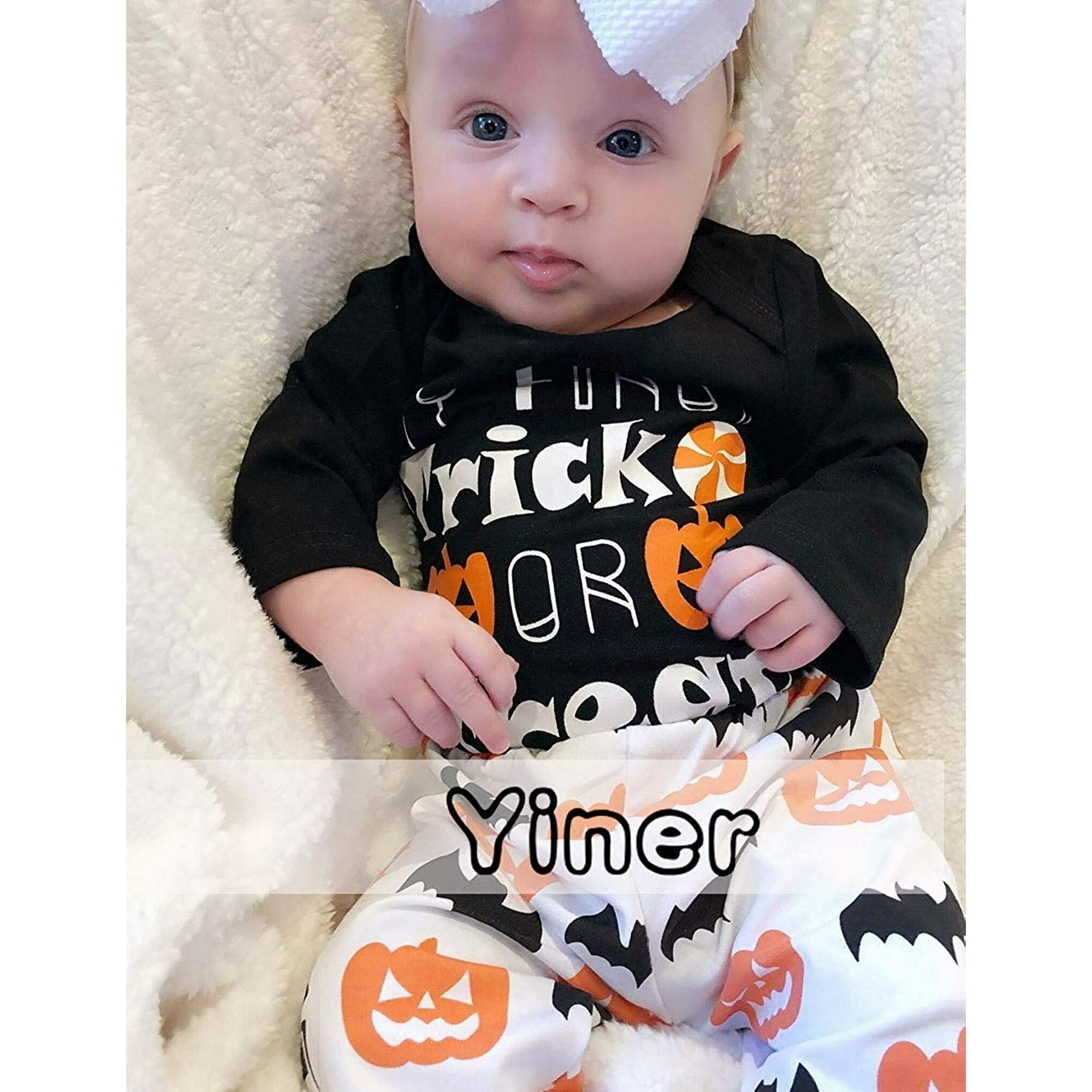 New Halloween Baby Clothing Boys and Girls My First Halloween Jumpsuit Pumpkin Pants Clothes Set Walmart