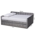 thumbnail image 3 of Baxton Studio Jona Gray Velvet Upholstered Full Size Daybed with Trundle, 3 of 11