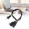 thumbnail image 4 of Power Cord Extension Y Splitter , 2.1ft  US Plug 125V Heavy Duty Professional Y Splitter Power Extension Cord  For Office, 4 of 8