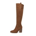 thumbnail image 2 of Women Faux Suede Knee High Side Zipper Chunky Heel Stretch Winter Boots, 2 of 3