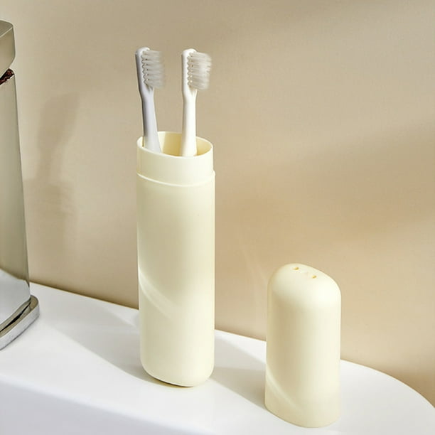Estuche de viaje para cepillos de dientes, práctico barril para cepillos de dientes, vaso y puente dental, set de viaje para llevar, caja de almacenamiento
