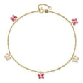 thumbnail image 5 of Primal Gold 14 Karat Yellow Gold Enameled Butterfly 9-inch Plus 1-inch Extension Anklet, 5 of 5