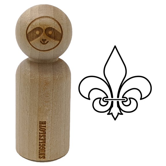 Fleur de Lis Outline Rubber Stamp for Scrapbooking Crafting Stamping - Small 3/4 Inch