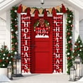 thumbnail image 3 of zhmrfg Christmas Curtain Decoration, Weatherproof Polyester Fabric Holiday Hanging Flag for Outdoor Indoor Use, Perfect for Christmas Porch Decorations, Adds Festive Charm to Your Home and Office, 3 of 5