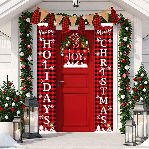 ZZwxWA Up to 45% Off Christmas Curtain Decoration Door Hanging Painting Hanging Flag Decoration