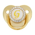 thumbnail image 1 of DPTALR Baby Pacifier 26 Letter Name Initials Clip Silicone Baby Pacifier Golden Shiny Newborn Pacifier, 1 of 3
