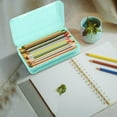 thumbnail image 6 of WKSCLPAI Large Capacity Pencil Boxes with Black a Gel Ink Pen,Clear Organizer Boxes with Snap-tight Lid Stackable and 2 Compartments, Can Holds 40~60 Pens Mint Green, 6 of 6