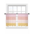 thumbnail image 2 of Sheer Curtains 45 Inches Long, Colorful Stripe Light Filtering Window Curtains for Living Room, Modern Pink Red Yellow Vertical Striped Rod Pocket Voile Sheer Curtain Drapes, 52"W x 45"L, 2 Panels, 2 of 8