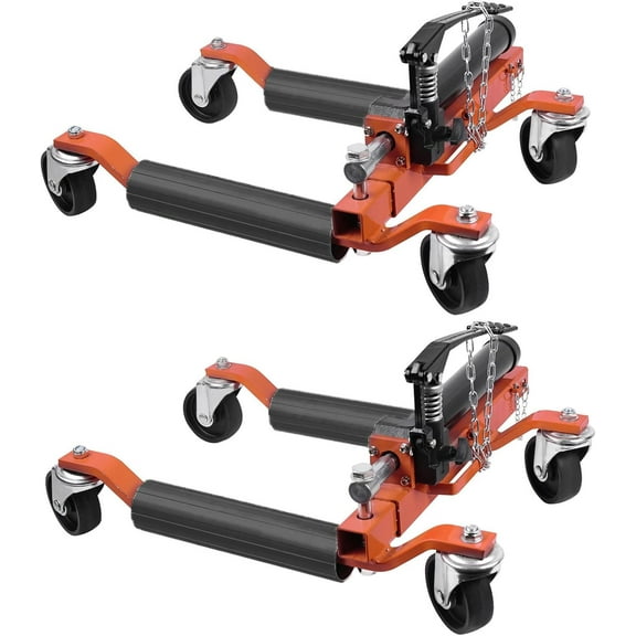 Car Wheel Dolly Jack Set of 2, 1500 LBS Capacity Hydraulic Car Dolly, Heavy Duty Rollers with Foot Pedal for Car Truck RV Trailer