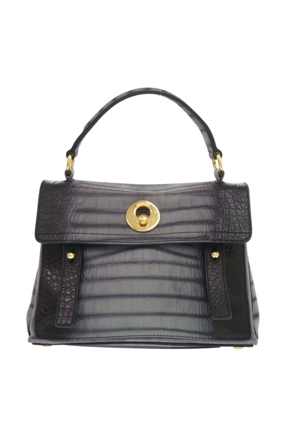 Pre-Owned Yves Saint Laurent Muse Two 348948 Embossed Leather Grey Handbag 0099 YVES SAINT...