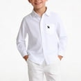 thumbnail image 7 of Boys Long Sleeve Button Down Shirt, 100% Cotton White Dress & Casual Shirt for Kids with Puppy Embroidery, Sizes 3-16 Years,Size 9-10 T, 7 of 7