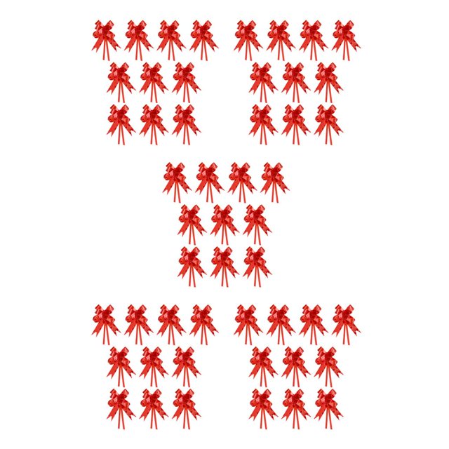 ZheElen 10 Pcs Nœud Tirage Déco Exquis Festif Emballage Fleur Tirée à la Main Cœur/rouge 5Ensemble