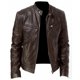 thumbnail image 2 of Mens Faux Leather Rider Biker Jackets Retro Outwear Coats Zip Moto Jackets, 2 of 8