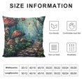 thumbnail image 5 of Ullo0ord Mushroom Forest Throw Pillow Covers Flower Butterfly Cottage core Green Cozy Outdoor Indoor Dorm Bedroom Decoration Pillow case 20x20in, 5 of 5