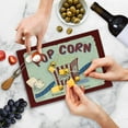 thumbnail image 5 of Movie Theater Cutting Board, Fresh and Delicious Pop Corn Film Tickets and Strip Advertising in 60s Theme, Decorative Tempered Glass Cutting and Serving Board, Small Size, Multicolor, by Ambesonne, 5 of 5
