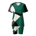 thumbnail image 4 of HomeGardon Womens Set Summer Clearance! Two Piece Outfits For Women Casual Summer V Neck Short Sleeve T-Shirt Tops Slim Leg Biker Shorts Workout Sports Tracksuit Purple Suits,S-XXXL, 4 of 4
