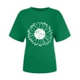 thumbnail image 5 of Sakmal Womens Tops Under $5 Green Short Sleeve Crew Neck Floral T-Shirts T Shirts for Women, 5 of 6