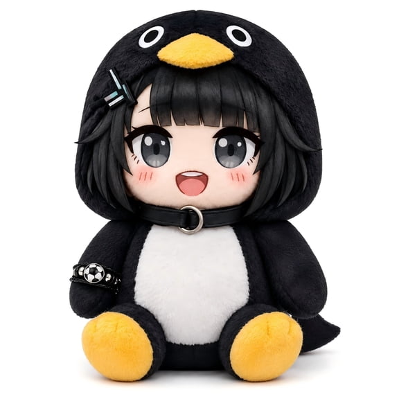 Gugu Gaga Mini Anime Plush Toy, Gugugaga Cute Penguin Stuffed Animal 10" Black Penguin Plush with Floppy Tail, Goo Goo Gaga Cartoon Movie Kawaii Soft Plushies Toy Dolls Gifts for Fans, Christmas Gift